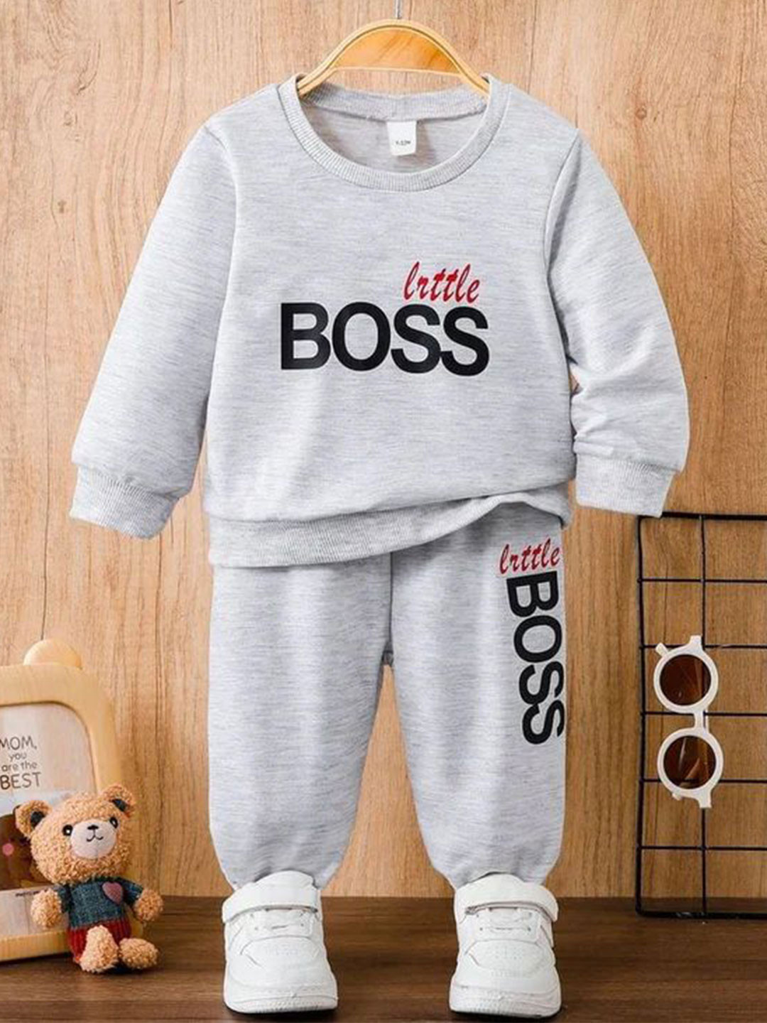 TOGEPI Boys Printed Round Neck Sweatshirt With Jogger