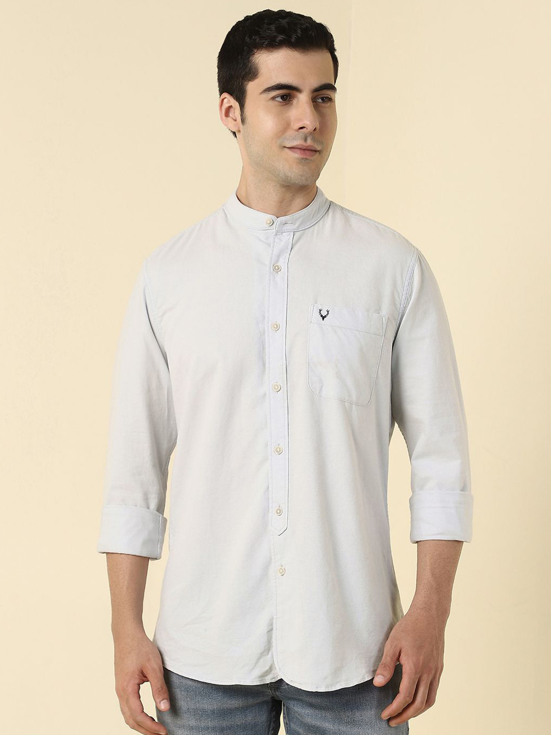 Allen Solly Cotton Band Collar Casual Shirt