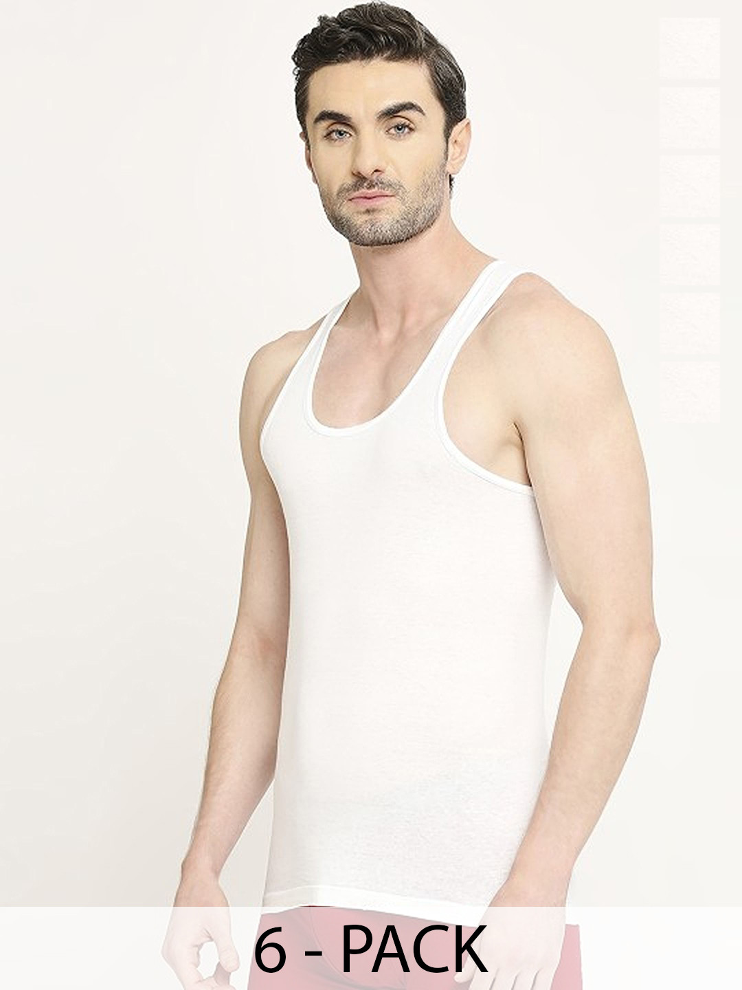 CAVENDERS Pack Of 6 Pure Cotton Undershirt Vests White Pure CottonDno-v355st