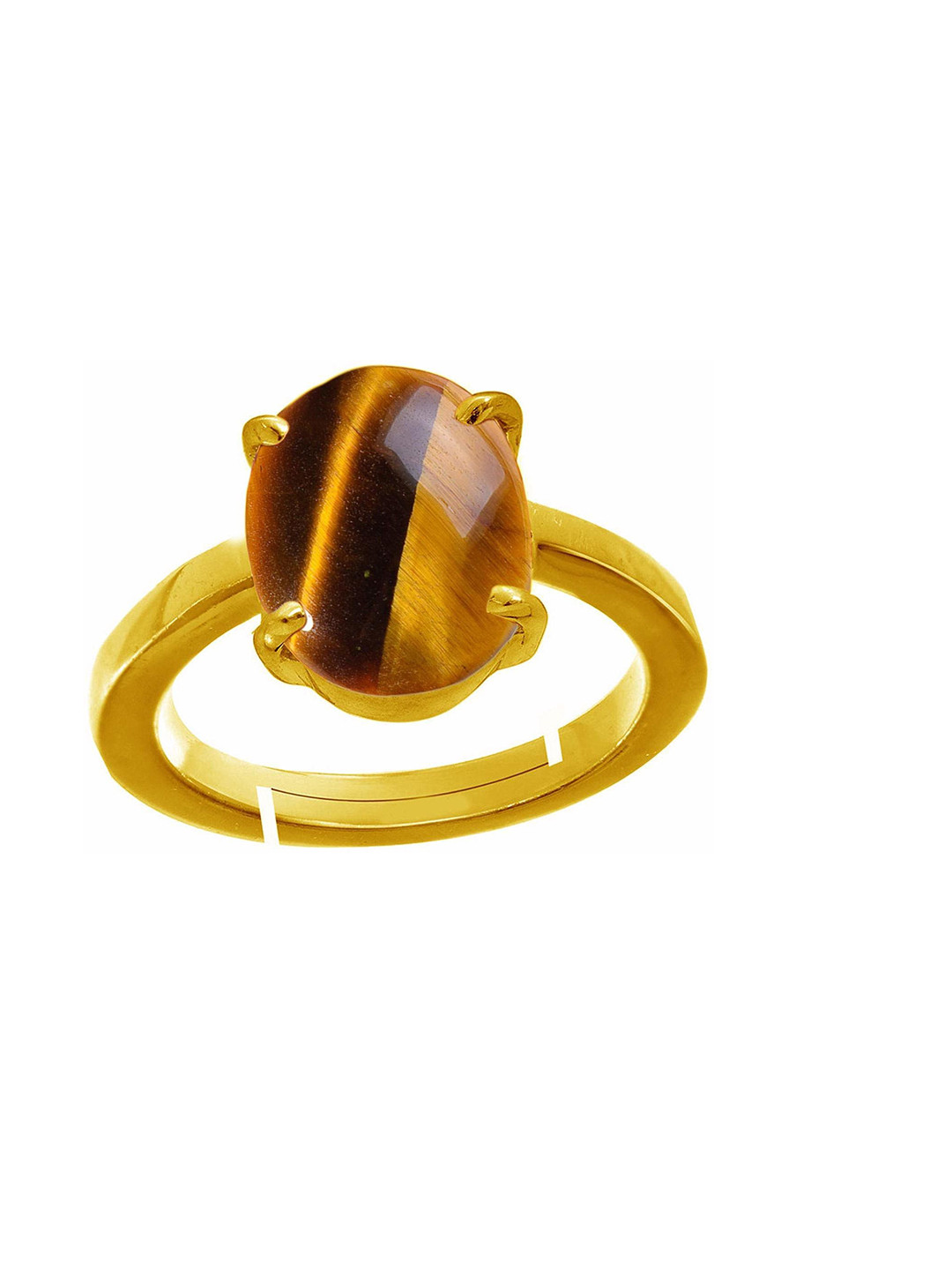 RRVGEM 7.25 ratti 7.00 KT Tiger Eye Brass Ring
