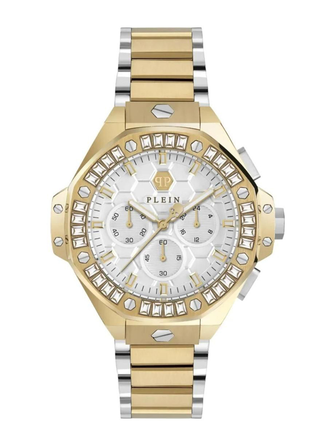 PHILIPP PLEIN Brass Dial & Stainless Steel Bracelet Style Straps Analogue Watch PWPSA0324