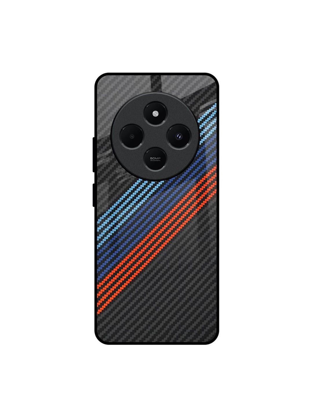 QRIOH Carbon Inspired Printed Redmi 14C 5G Impact Resistant Back Case