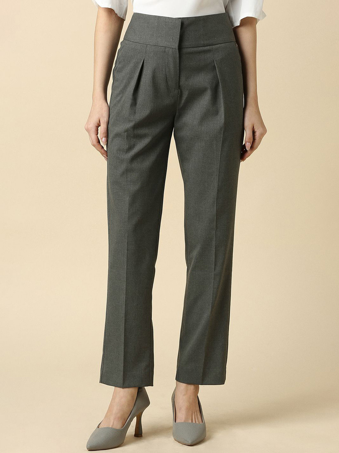 Allen Solly Women Pleated Formal Trousers