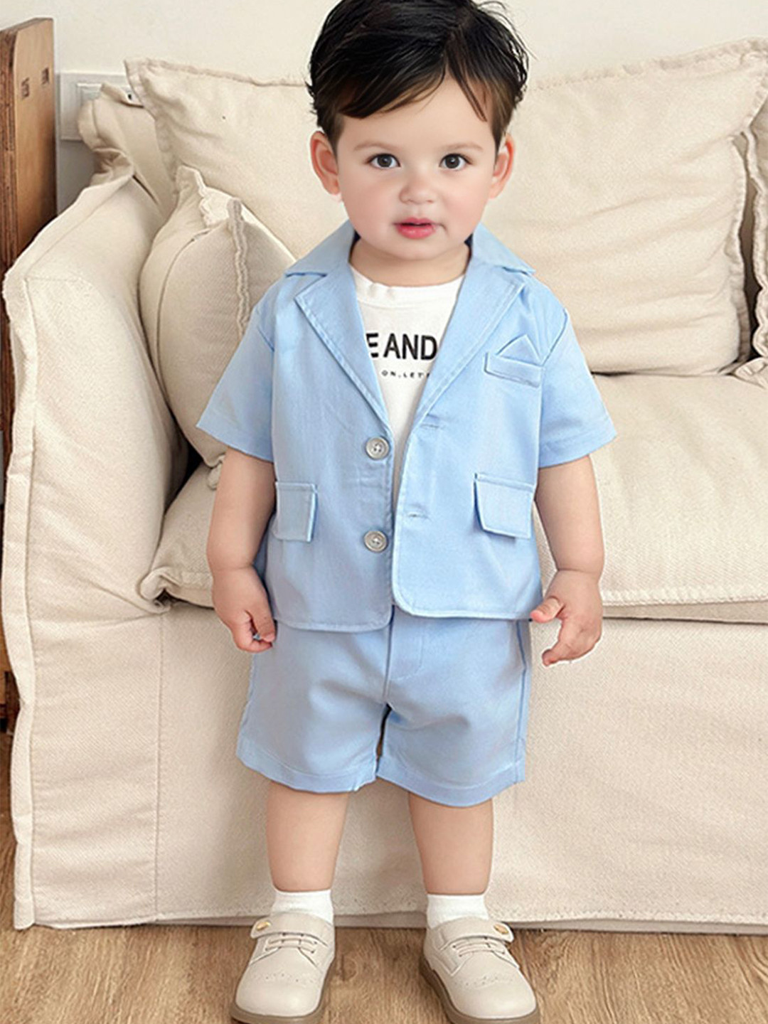 FOREVER FRIDAY Boys Short Sleeves Pure Cotton Coat With Shorts