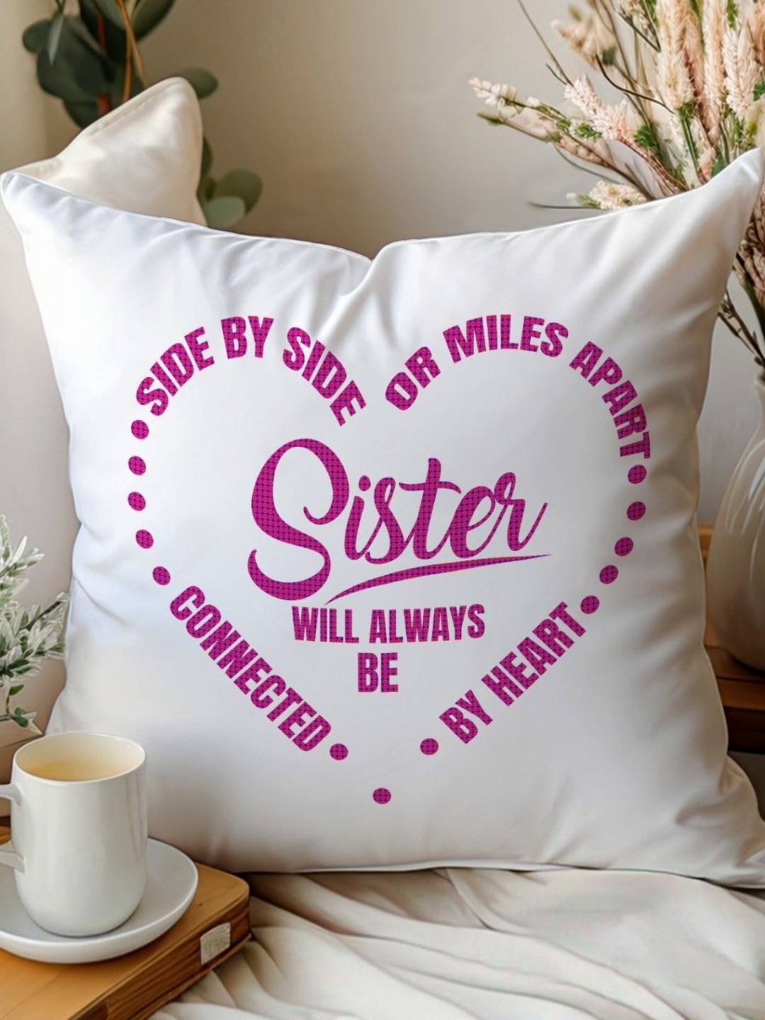 SKYTRENDS Filler Specially Brother Typography Satin Washable Cushion Covers - 12 x 12 In