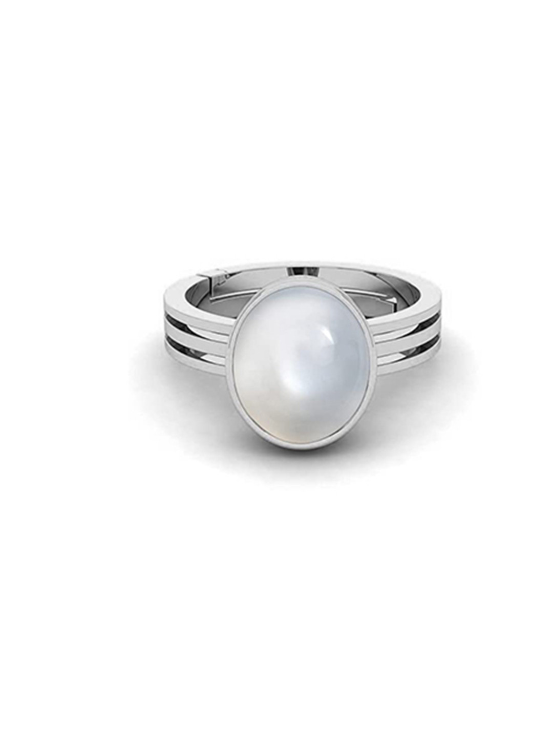 RRVGEM Moti Stone Ring 10.50 Ratti South Sea Pearl Stone Silver Plated