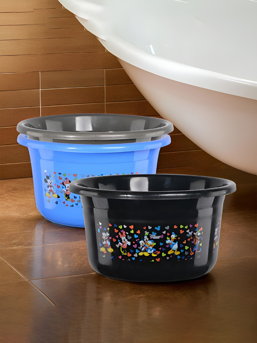 Aura Black & Blue 3 Pieces Disney Printed Matte Bath Tub