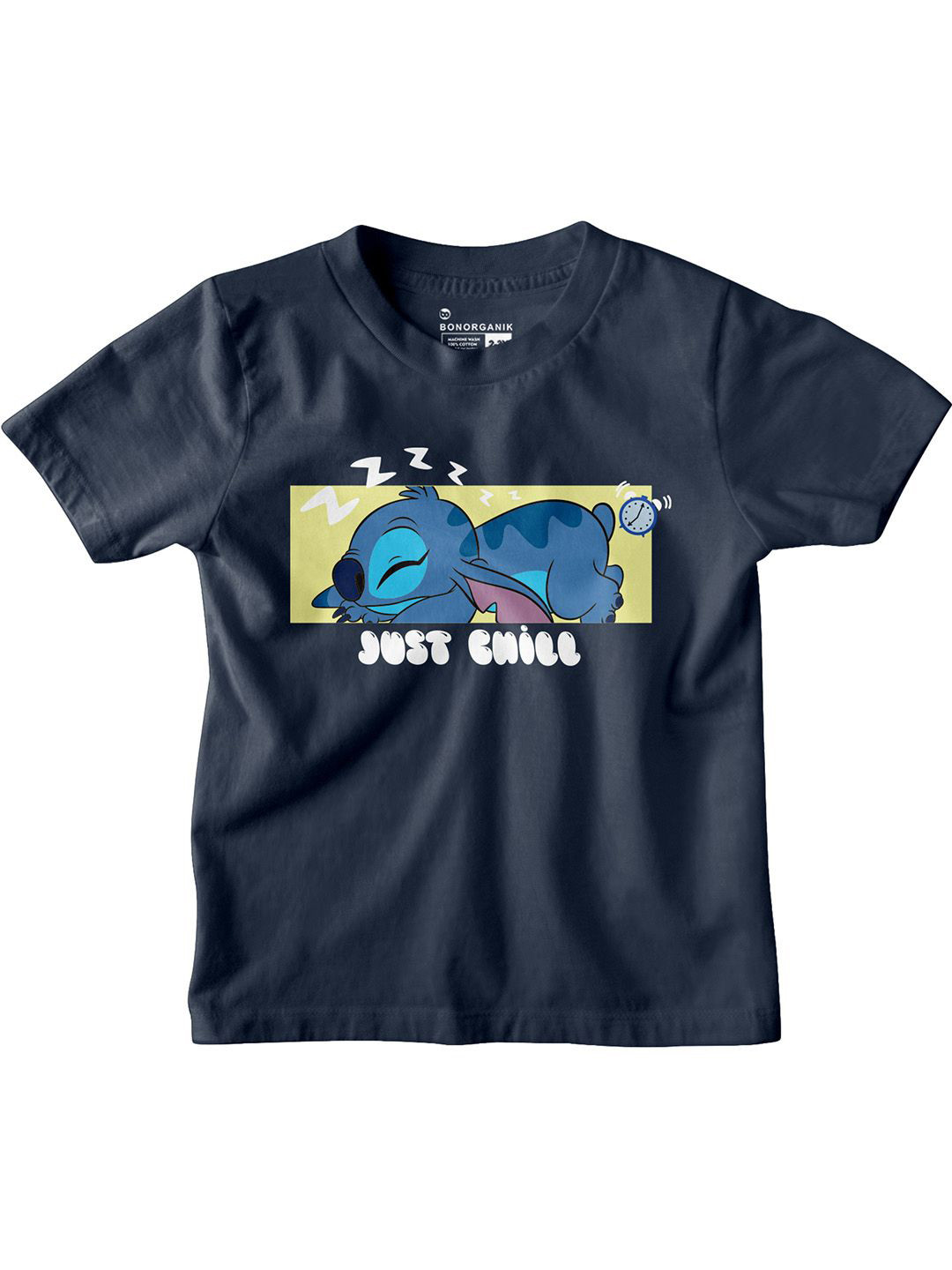 BonOrganik Boys Stitch Character Printed Cotton T-Shirt