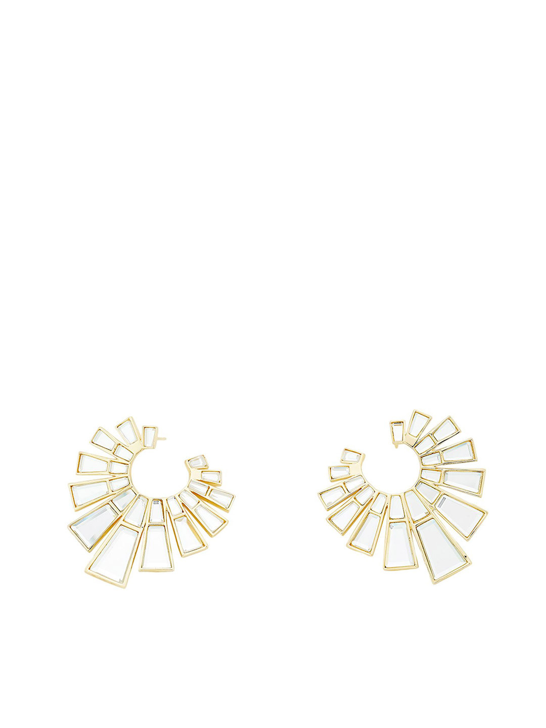 Isharya 18Kt Gold Plated Contemporary Mirror Studs