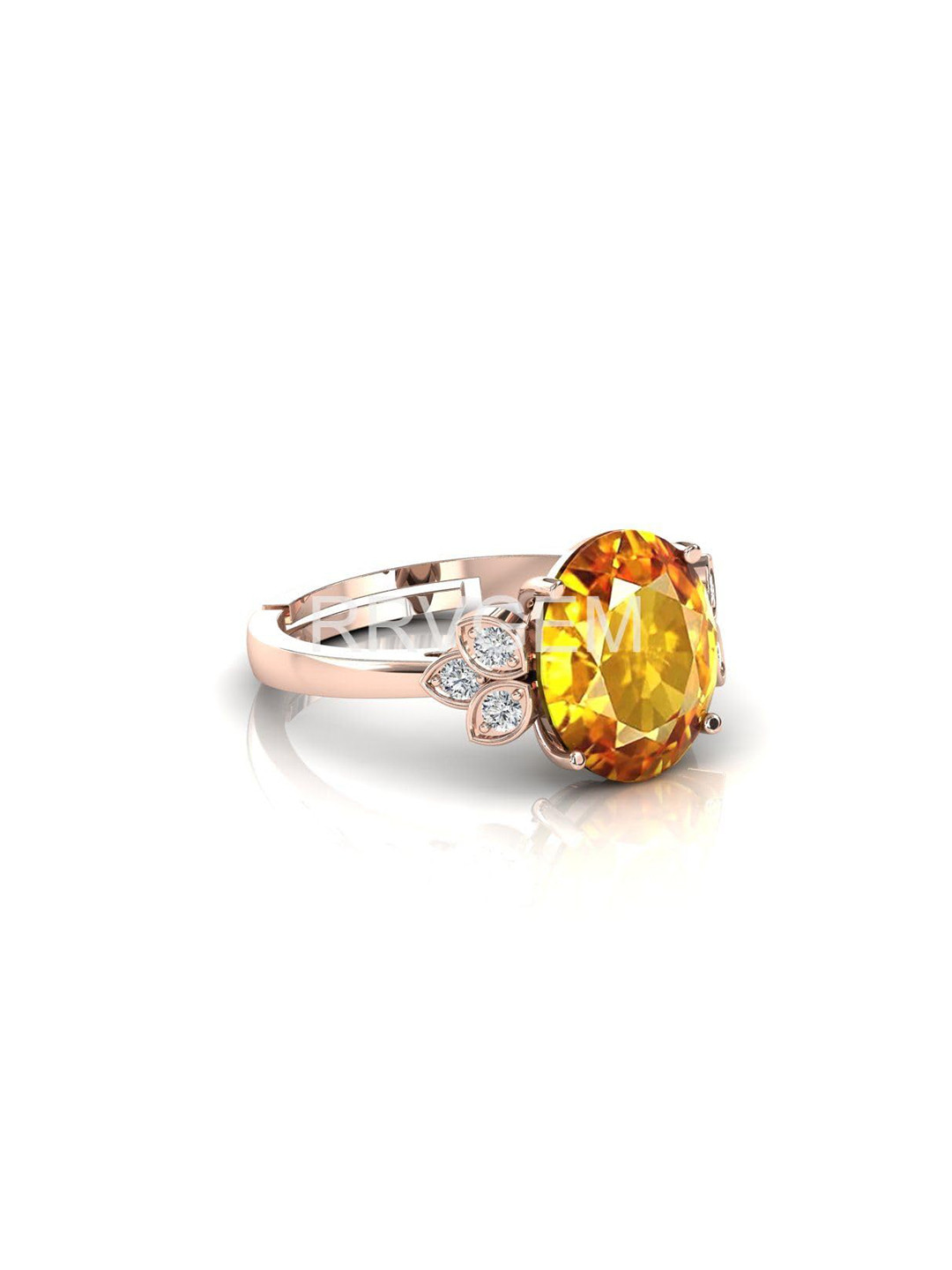 RRVGEM Citrine Ring 4.25 Ratti 4.00 Finger Ring