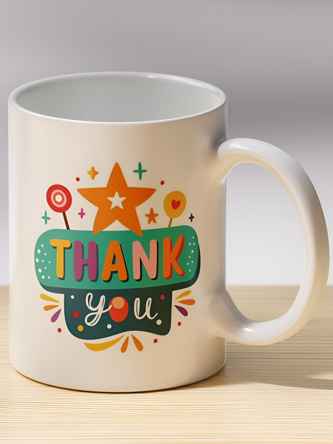 Gift4You Mom Love You Forever White Typography Ceramic Microwave Safe Cup-350ml