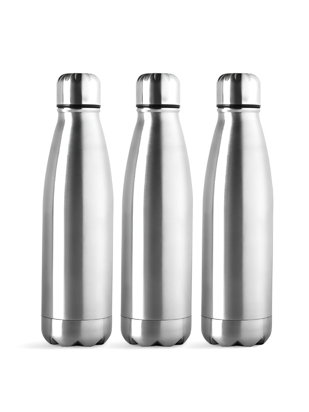 Aura Silver Solid Stainless Steel Integrated Spout 3 Piece Water Bottle - 750ml