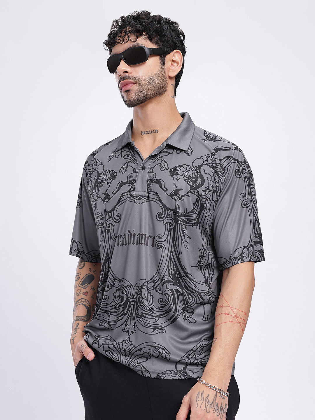 glitchez Regal Drip Graphic Oversize T-shirt