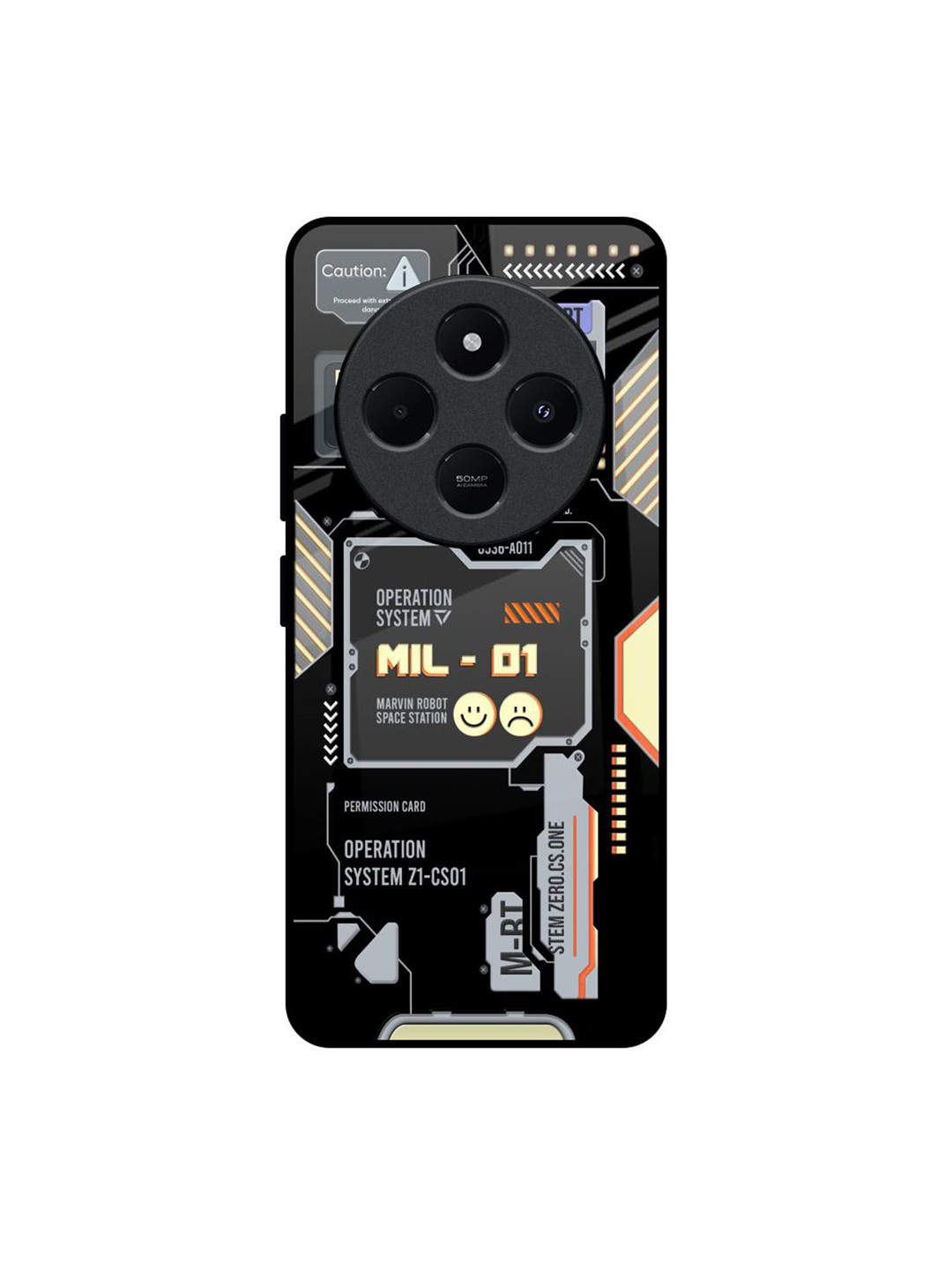 QRIOH Exposed Parts Printed Redmi 14C 5G Impact Resistant Back Case