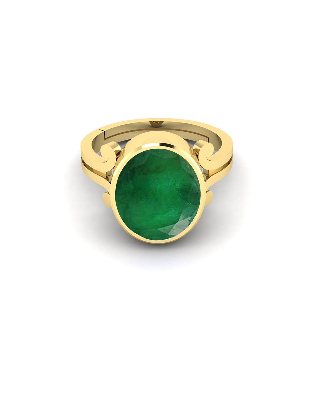 RRVGEM 11.25 Ratti 10.00 KT Brass Emerald Ring