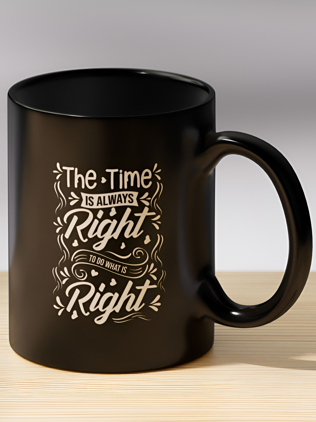 Gift4You Ambar Black Typography Ceramic Microwave Safe Cup-330ml