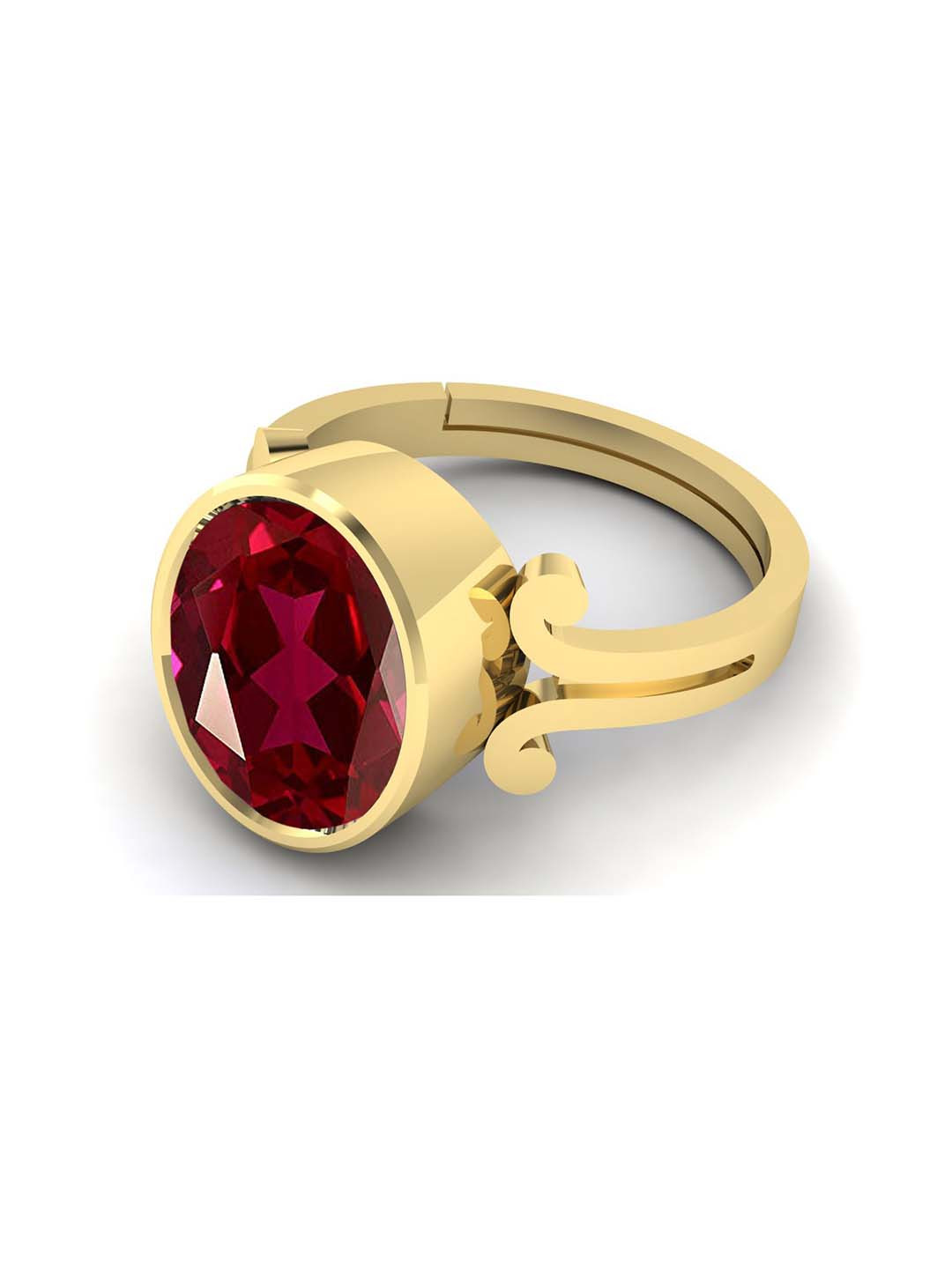 RRVGEM 4.25 Ratti Brass Ruby Ring
