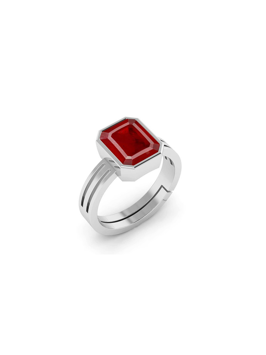 RRVGEM 3.00 KT 3.30 KT Ruby Ring Silver Plated Ring