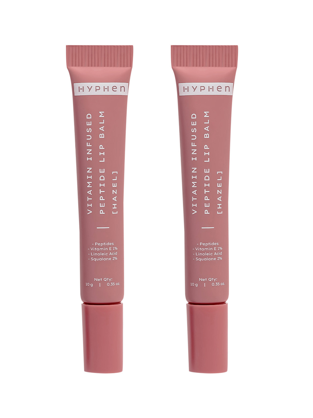 Hyphen Set of 2 Tinted Lip Balm with 1% Vit E & 2% Squalane to Brighten 10 g each - Hazel