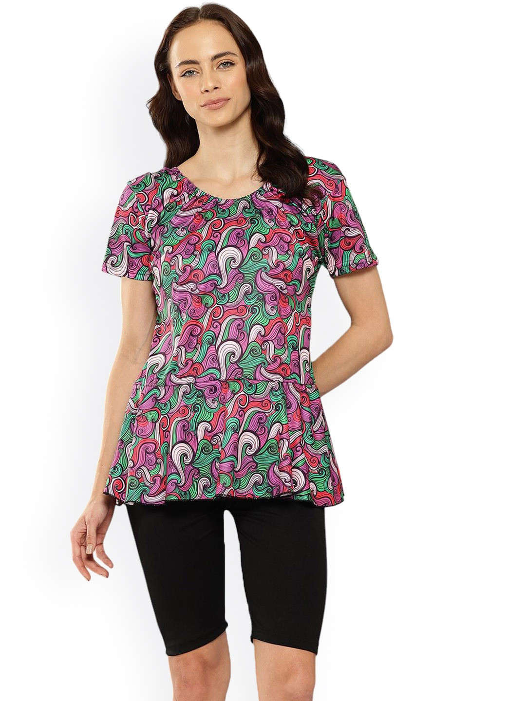 Aarika Abstract Printed Swim Suit With Google