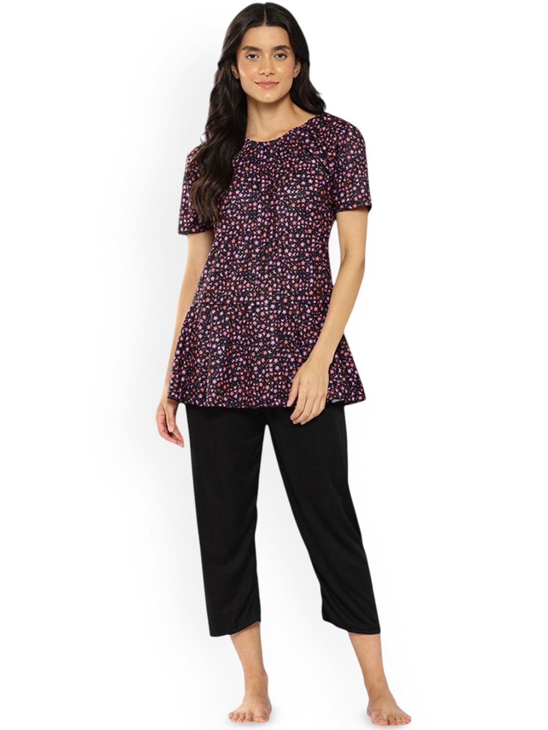 Aarika Plus Size Star Printed Swim Suit With Goggle