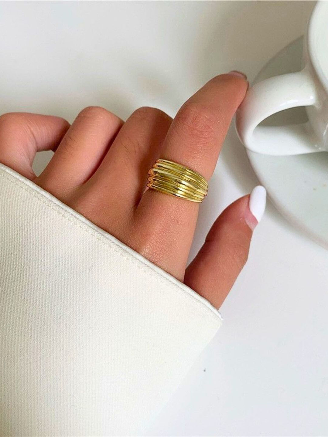 GEHNEY Joy of Jewels 925 Sterling Silver Gold-Plated Index Style Finger Ring