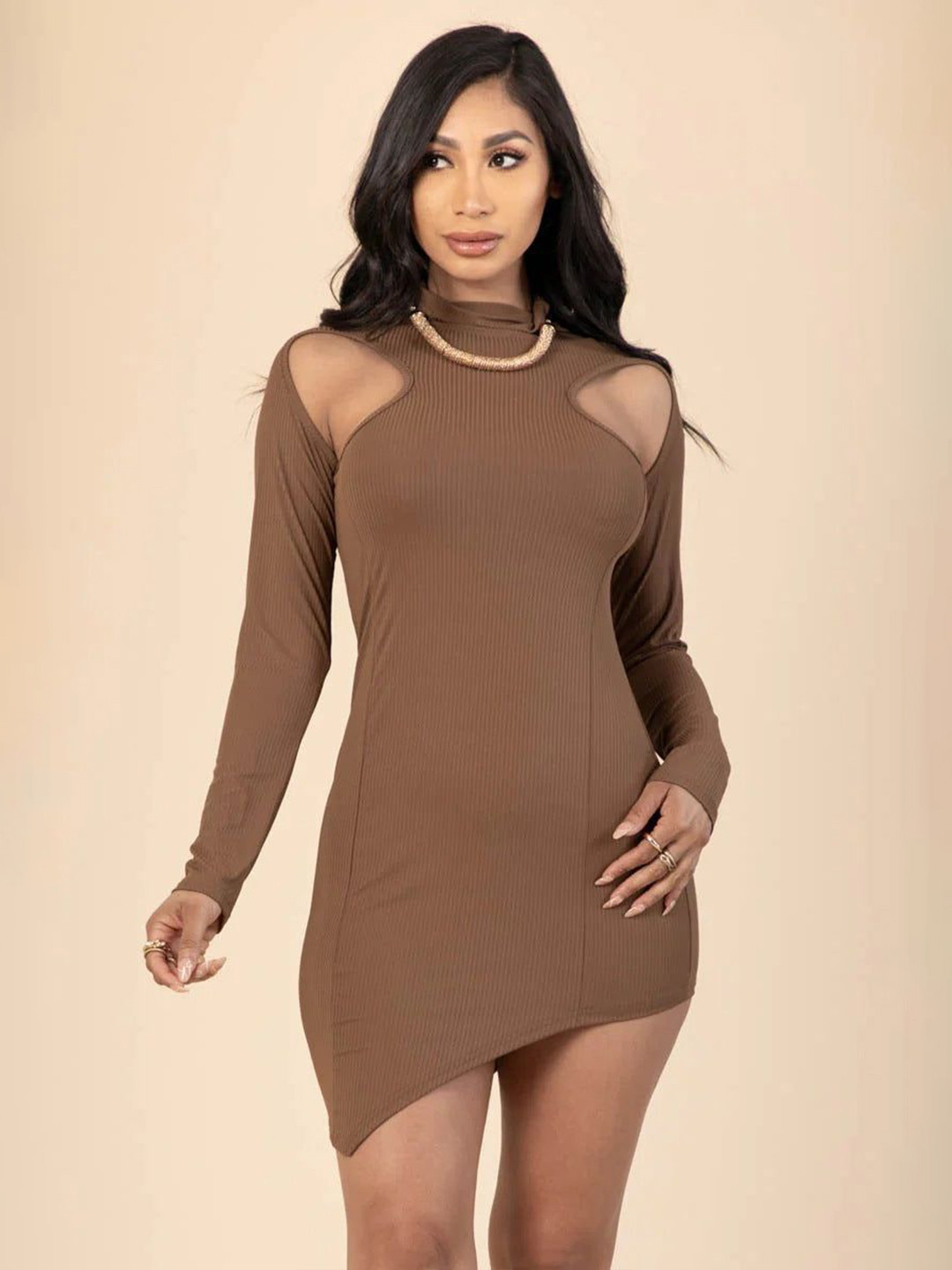 Oh Rare Women Cut-Outs Bodycon Mini Dress