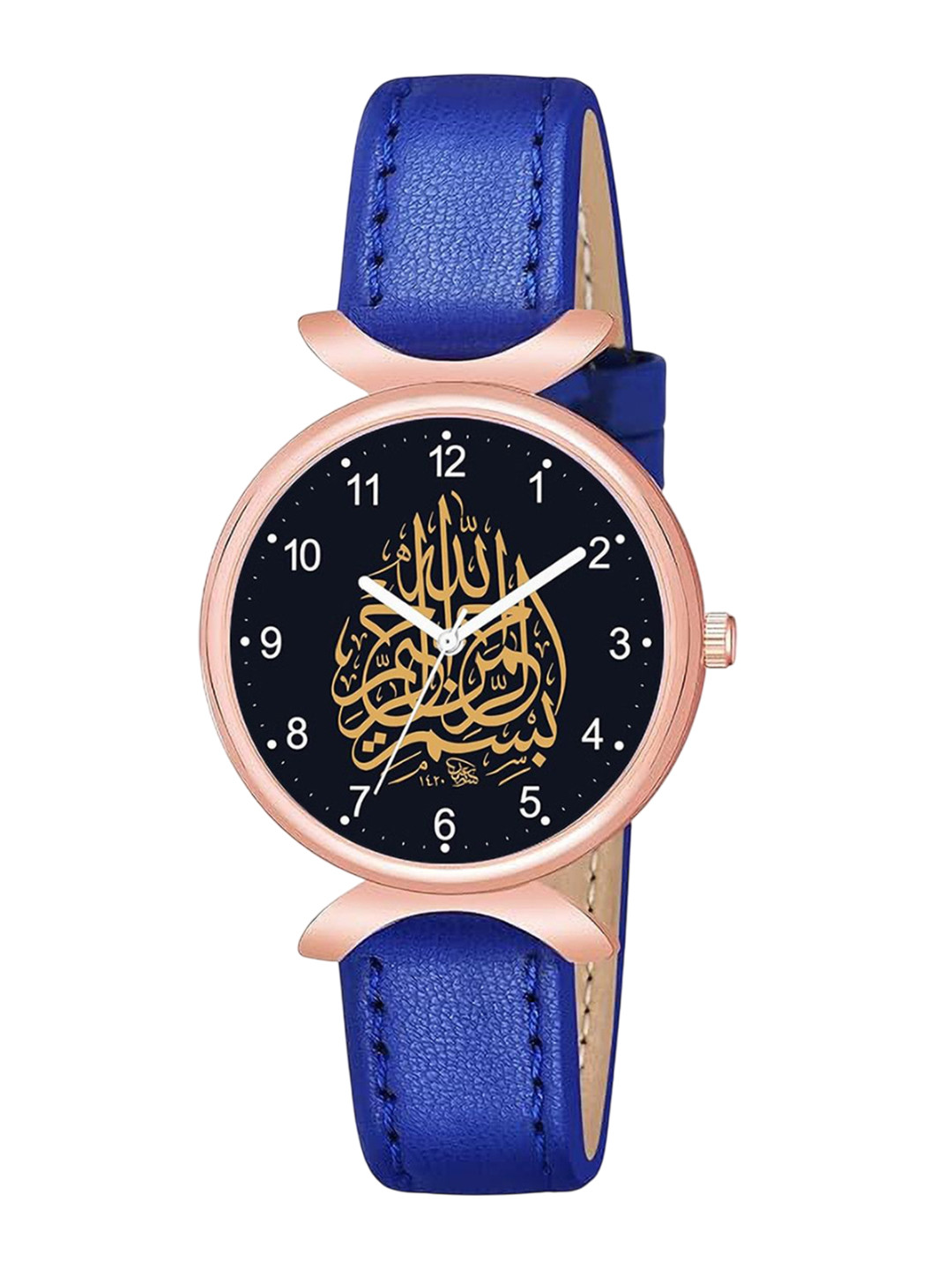 CSAMON Women Patterned Dial & Straps Analogue Watch C37RG Islamic NUM02 BLU L W_SH