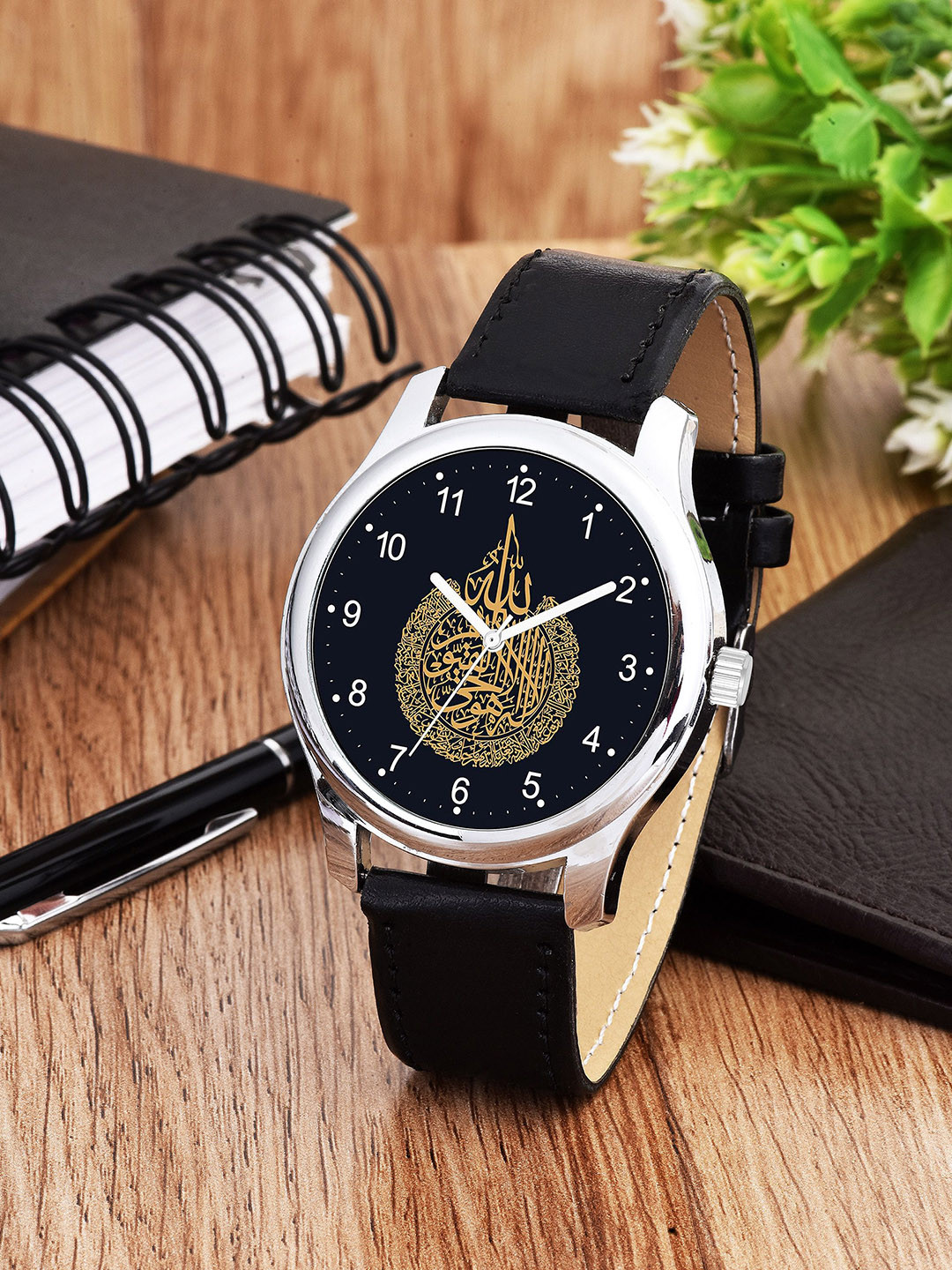 Gopal Shopcart Unisex Embellished Dial Watch 1017SLV-Islamic-NUM04-BLK-Chikani_SH