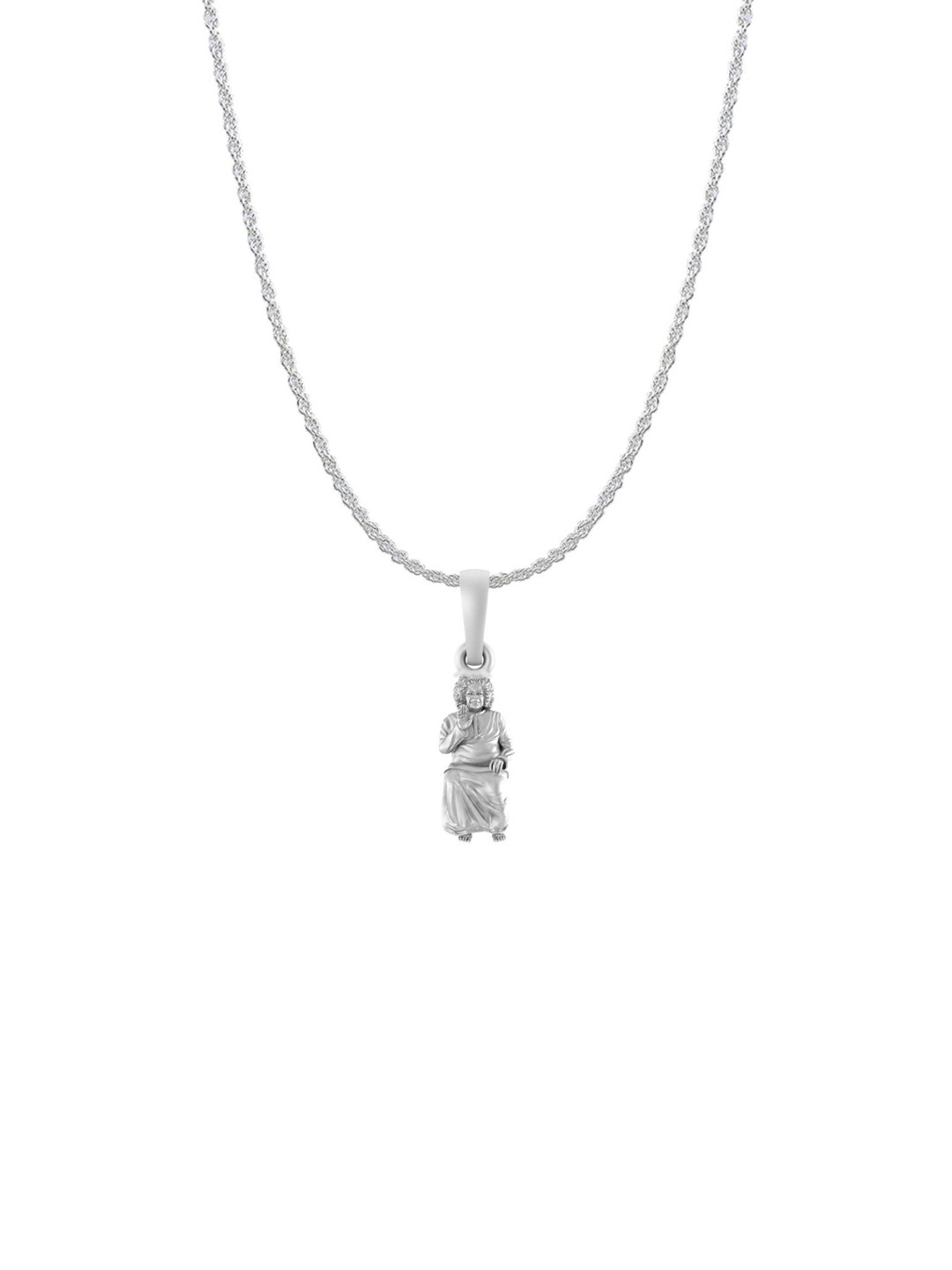 AKSHAT SAPPHIRE Men Silver-Plated 925 Sterling Silver Satya Sai Pendants & Rope Chains