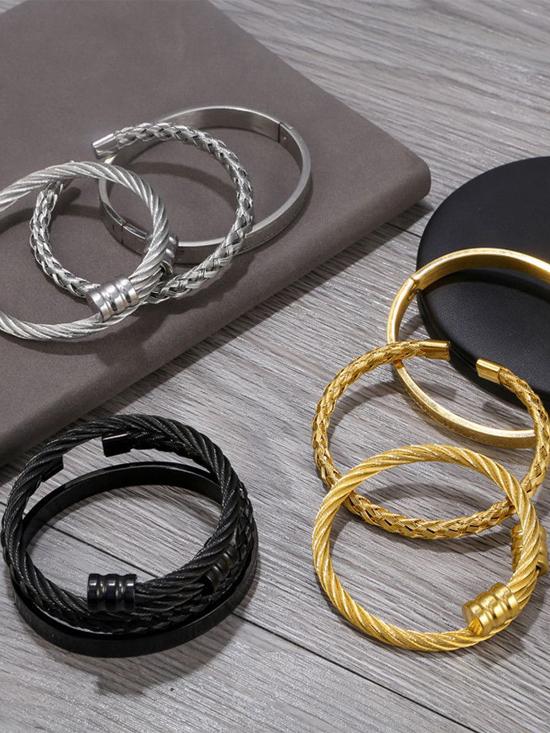 GEHNEY Joy of Jewels Pack Of 3 Kada Bracelet