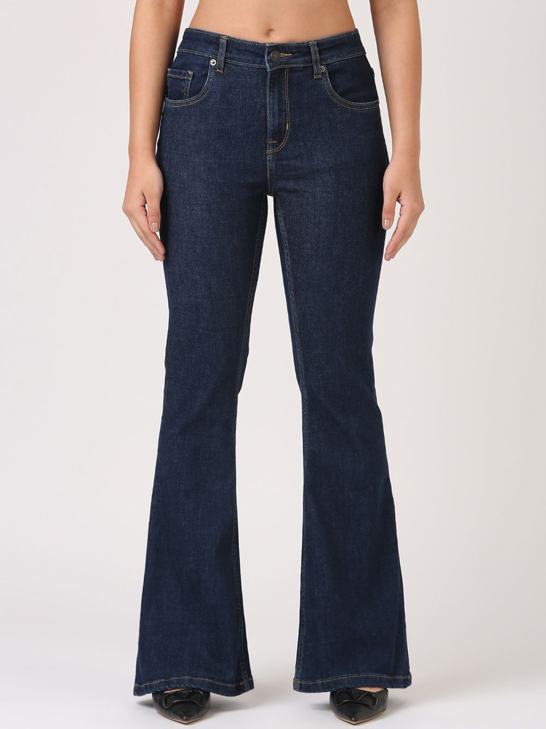 Jolene.club Women Bootcut High-Rise Stretchable Jeans