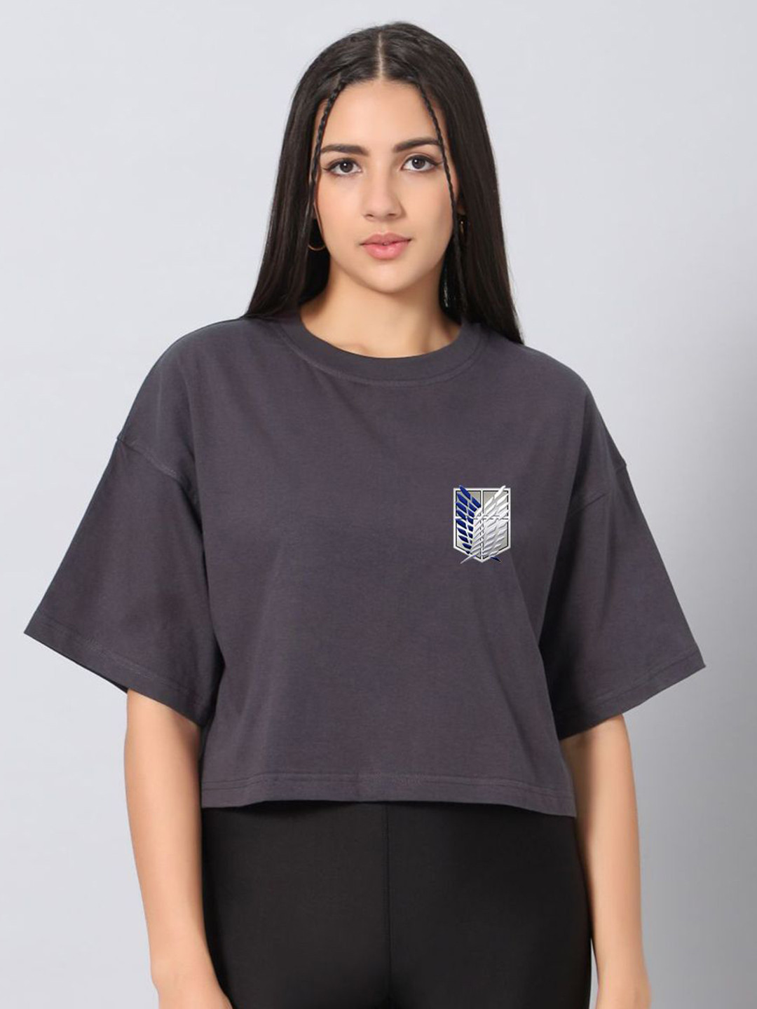 Besick Women Printed Boxy T-shirt