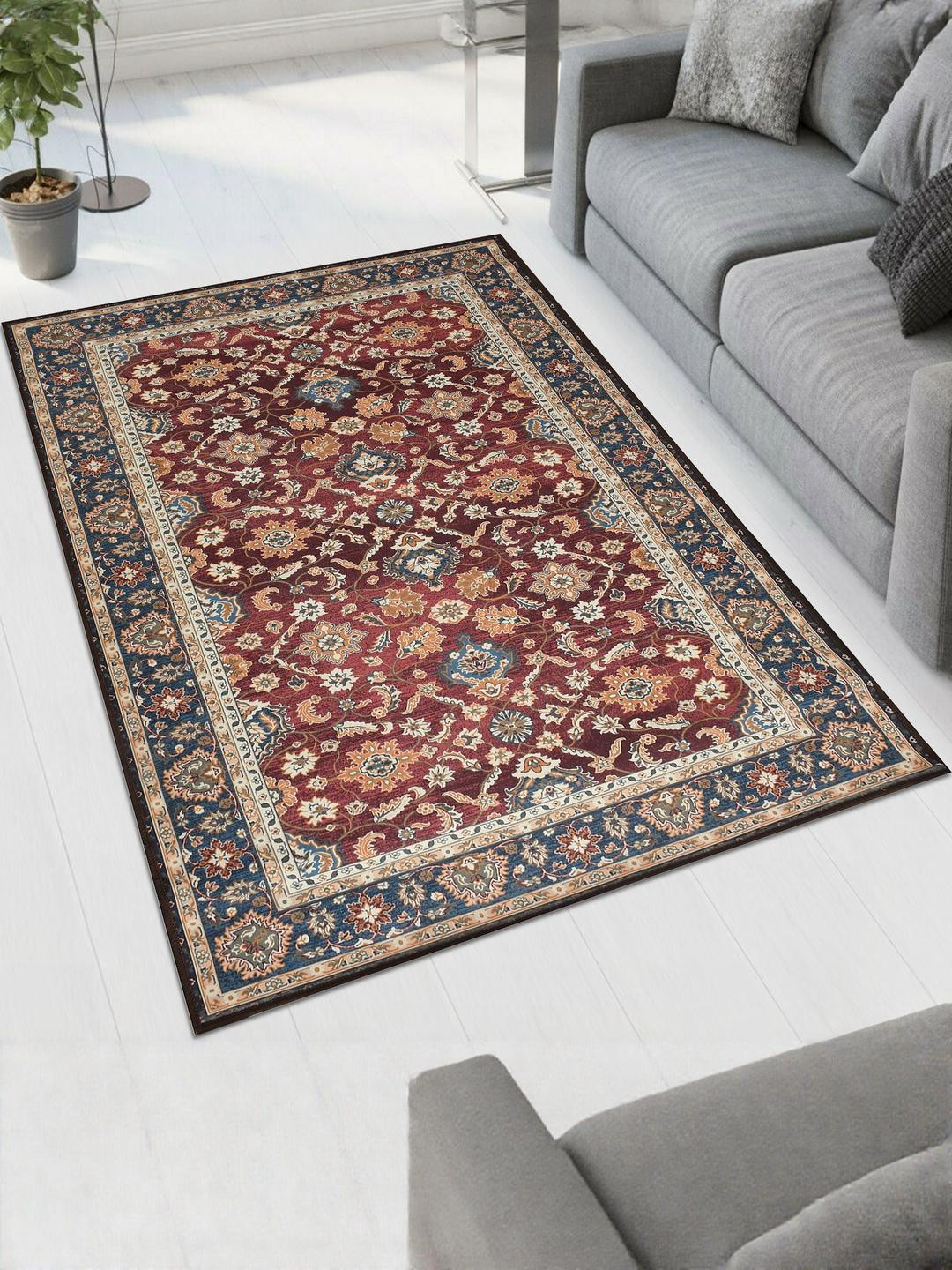 GBL COLLECTION Maroon  Anti-Skid Carpets