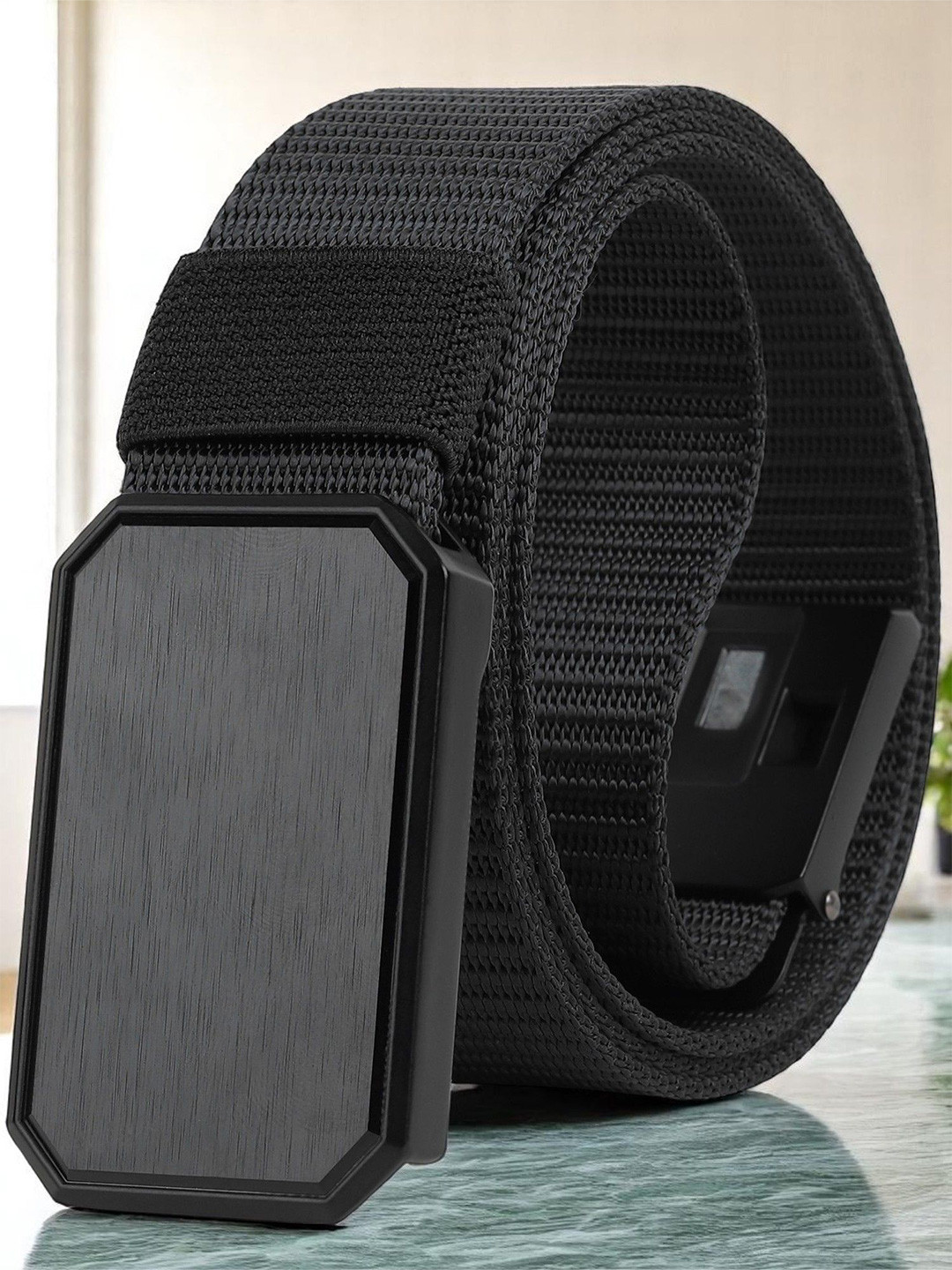 glitchez Men Textured Canvas Formal Belt