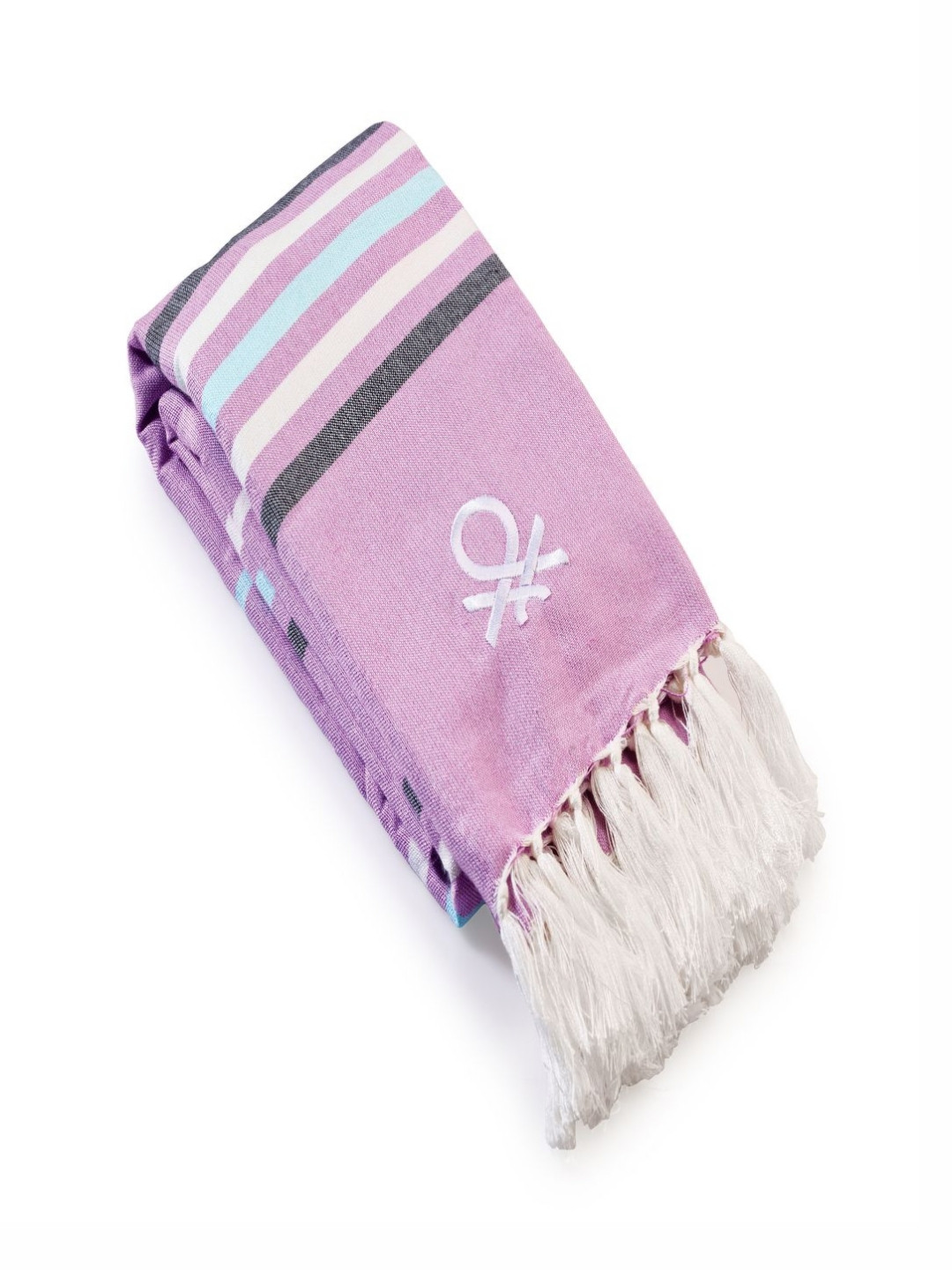 United Colors of Benetton Purple & White 1 Striped Bamboo 233 GSM Bath Towel