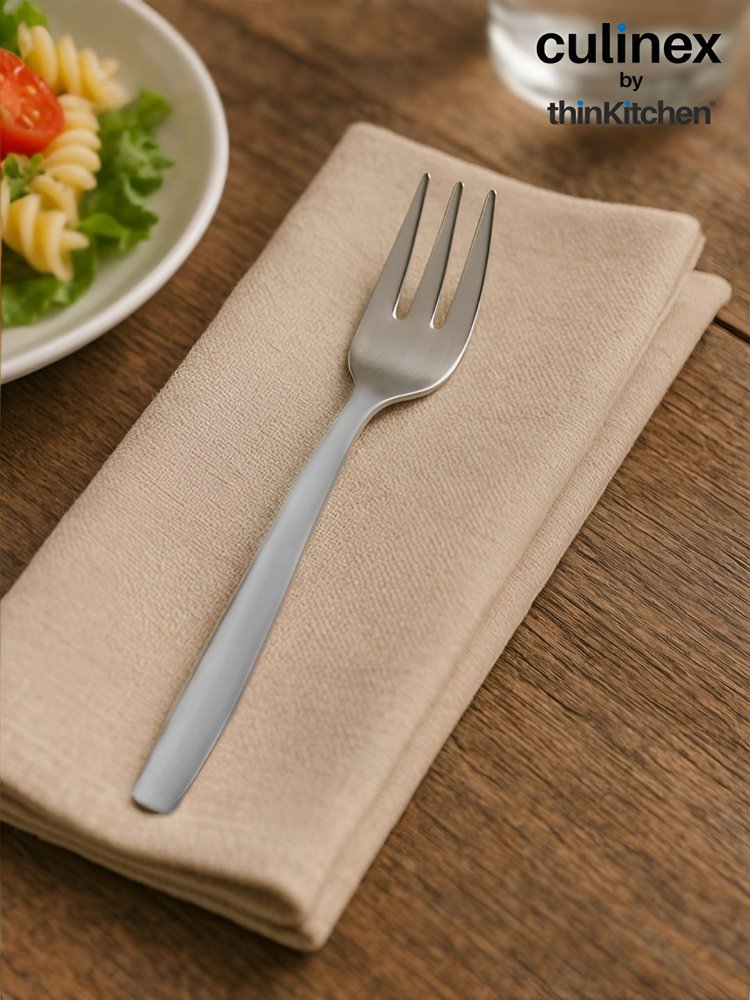 Culinex by thinKitchen 6Pcs Silver-Toned Stainless Steel Dessert Fork