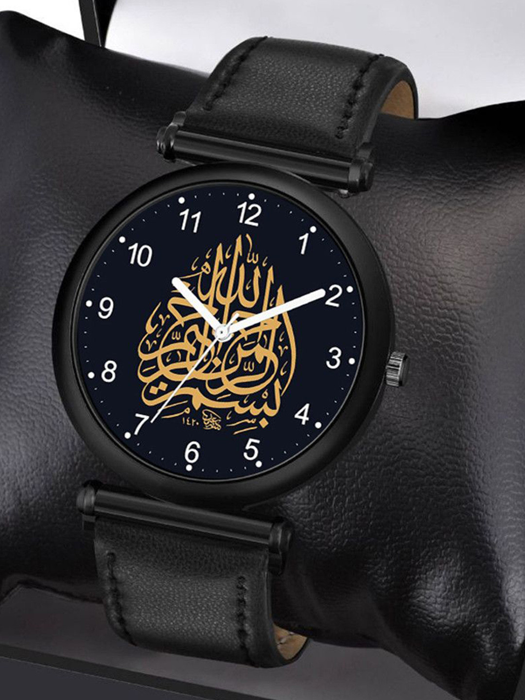 CSAMON Men Dial & Leather Straps Analogue Watch C34BLK Islamic NUM02 Chikani L_SH