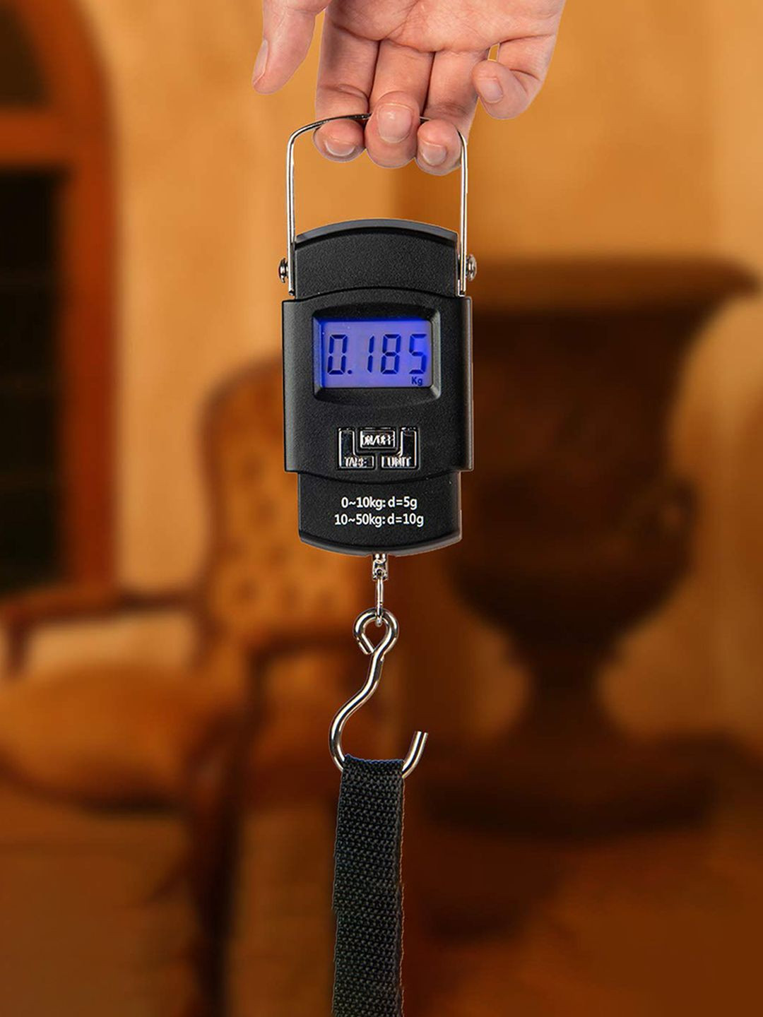 Kuber Industries Black Portable Electronic Hanging Scale