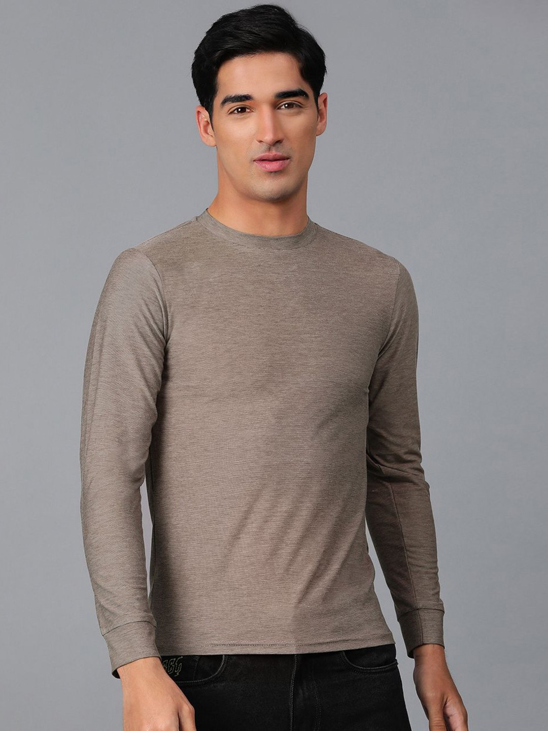 Stylecast X Kotty Brown Round Neck T-shirt