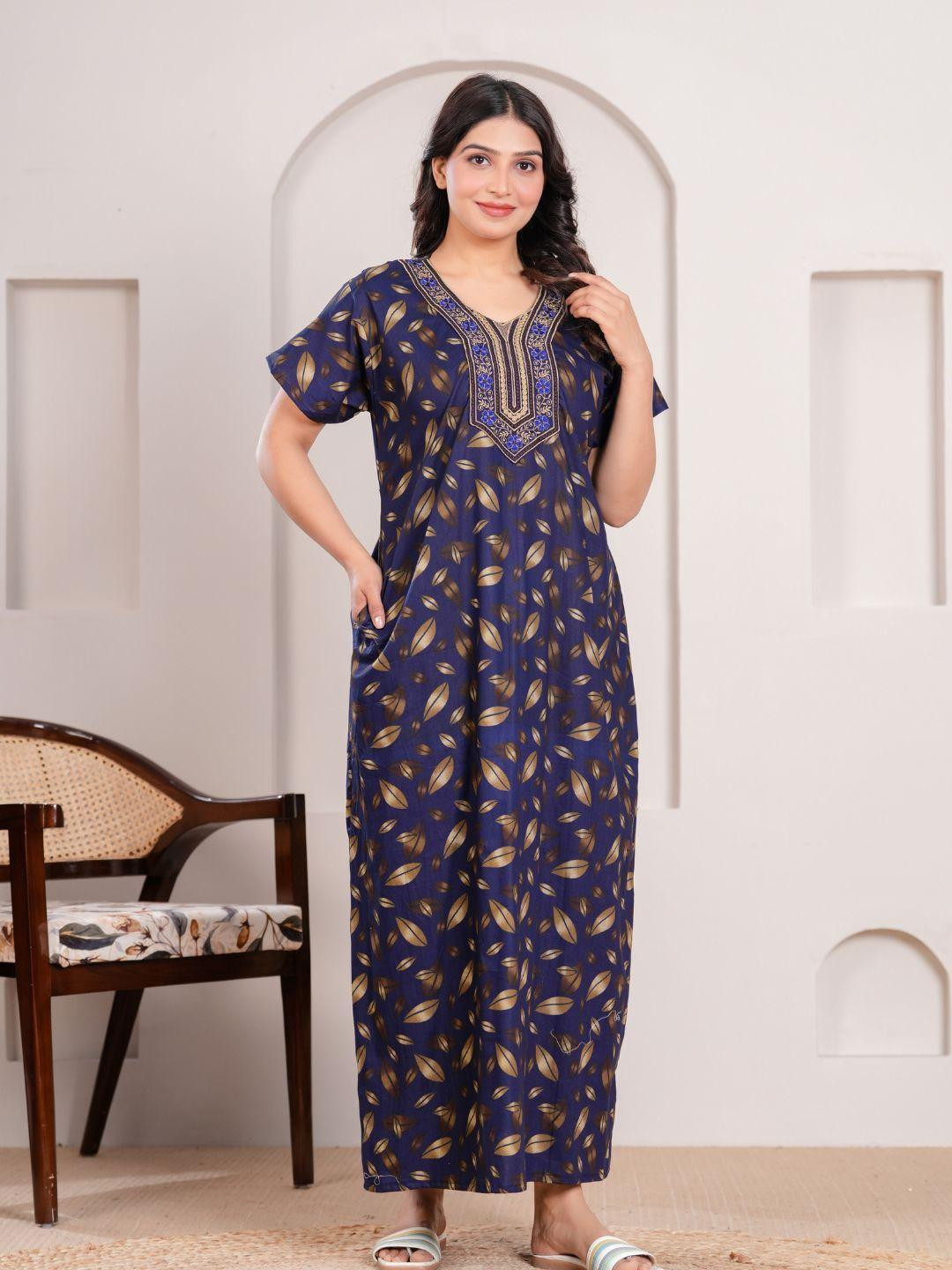 HARGUN NIGHT WEAR Women Cotton Printed Nighdress
