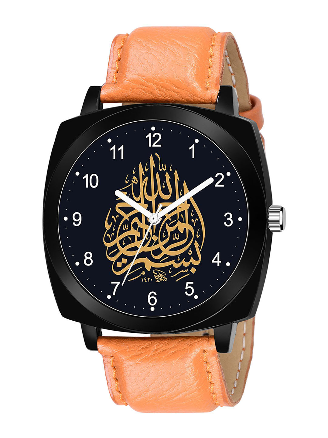 CSAMON Men Printed Dial & Leather Strap Analogue Watch - Curren8 Islamic NUM02 CD_SH