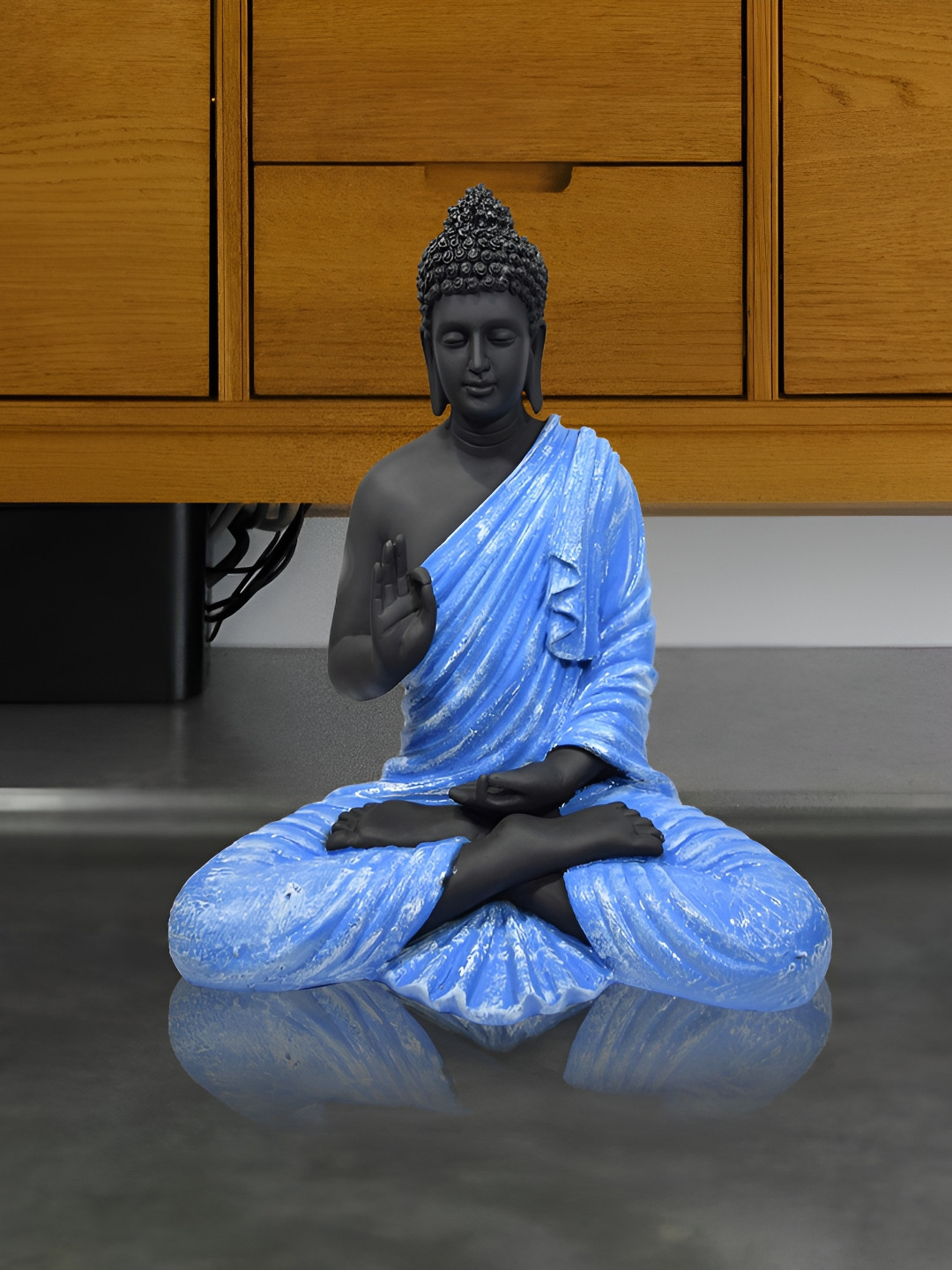 Aura Blue Marble Matte Living Room Medium Showpiece - 14.2 Inches