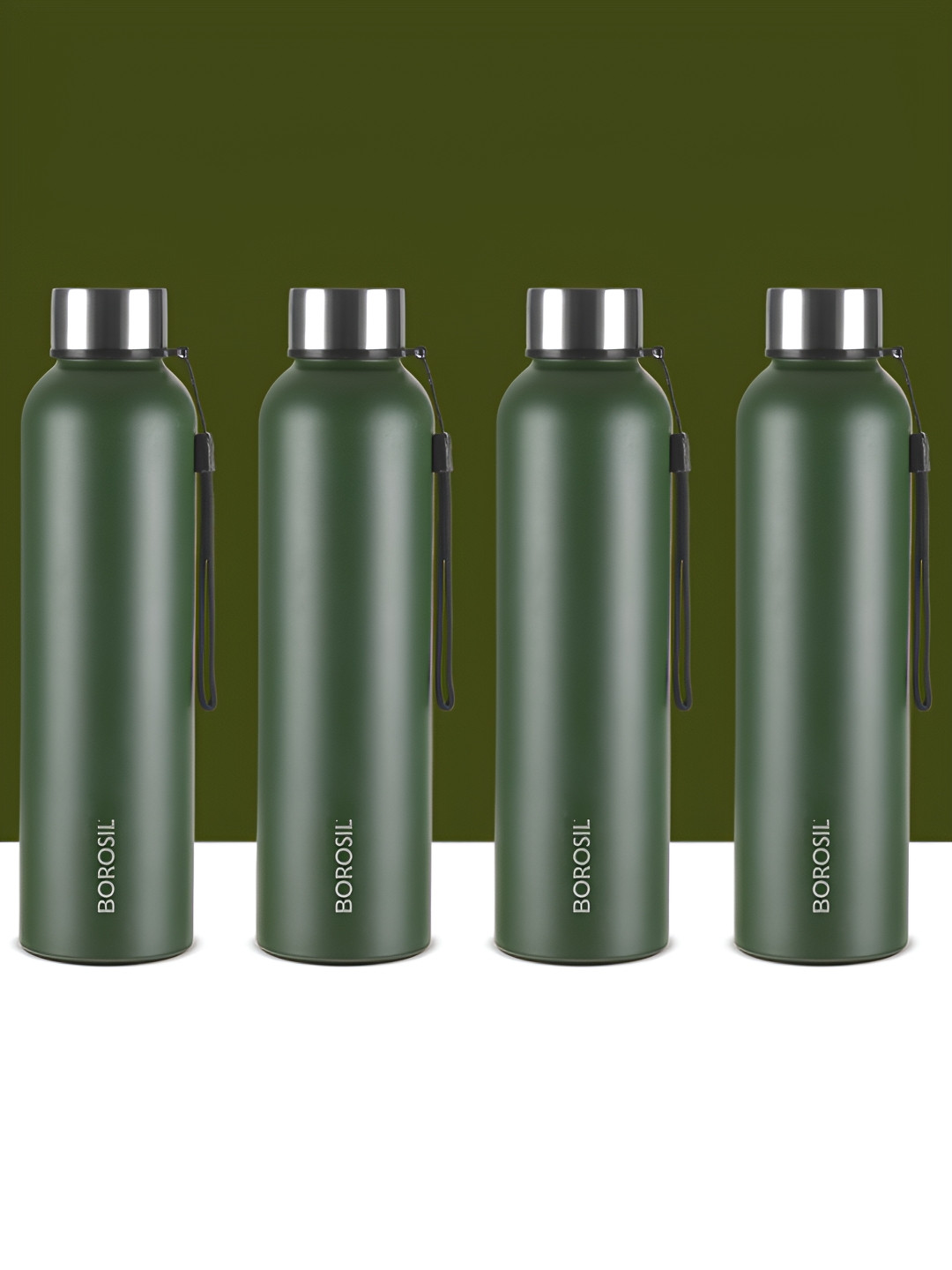 BOROSIL Set of 4 Stainless Steel Solid Water Bottle