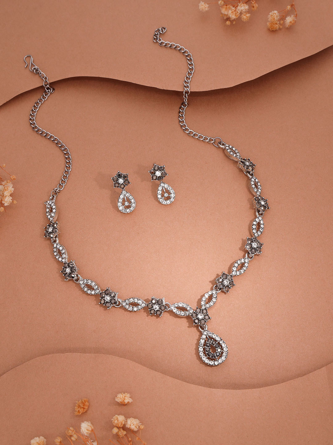 Brado Jewellery Brass Gold-plated Silver White Grey Jewellery Set