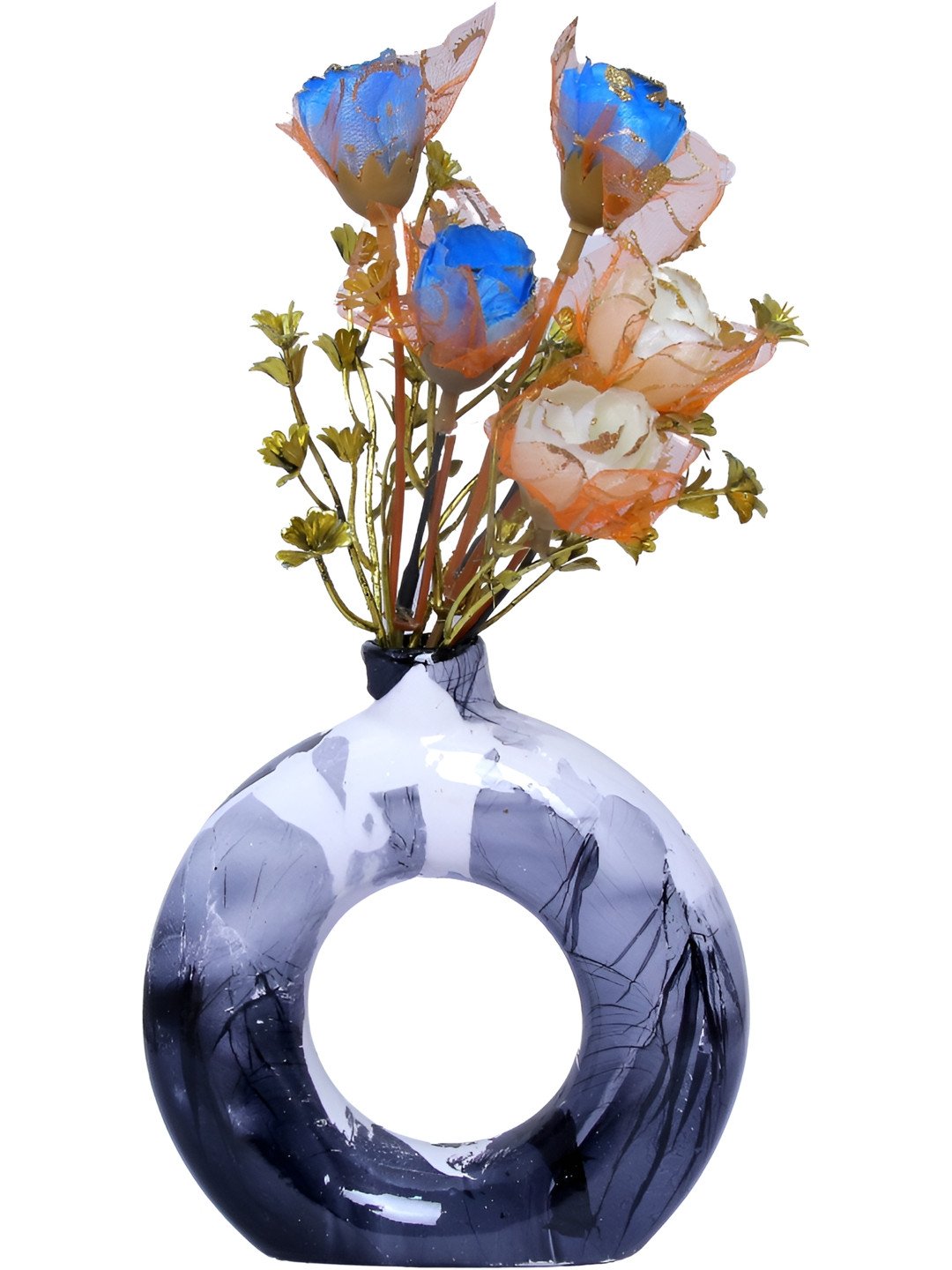 Aura Black & White Housewarming Round Planter