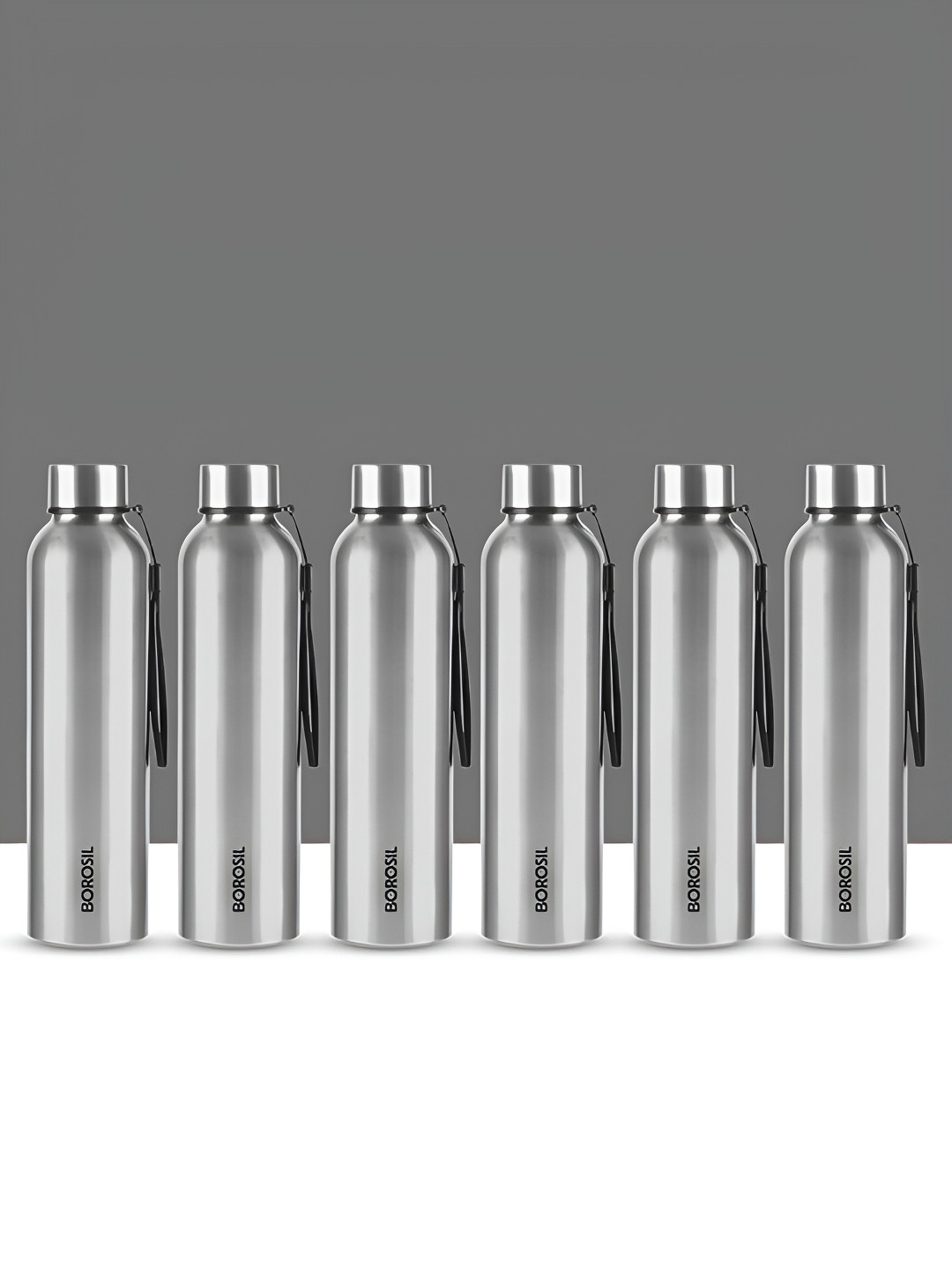 BOROSIL Laguna Steel Stainless Steel Single Wall Vacuum 6 Piece Water Bottle - 1L