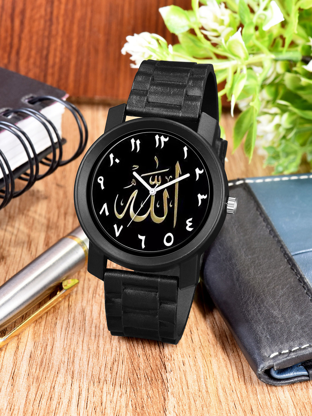 CSAMON Men Dial & Bracelet Style Straps Analogue Watch PandoBLK Islamic NUM07 CD_SH-Black