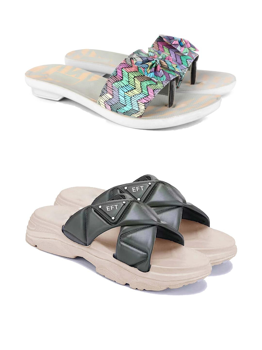 PENNEN Women Multicoloured Thong Flip-Flops
