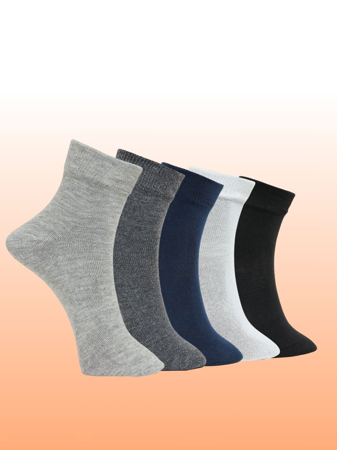 MJE Pack Of 5 Ankle-Length Everyday Lightweight Socks